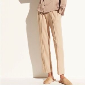Vince Tan Pintuck Wool Blend Seamed Pull On Ankle Pants Size M